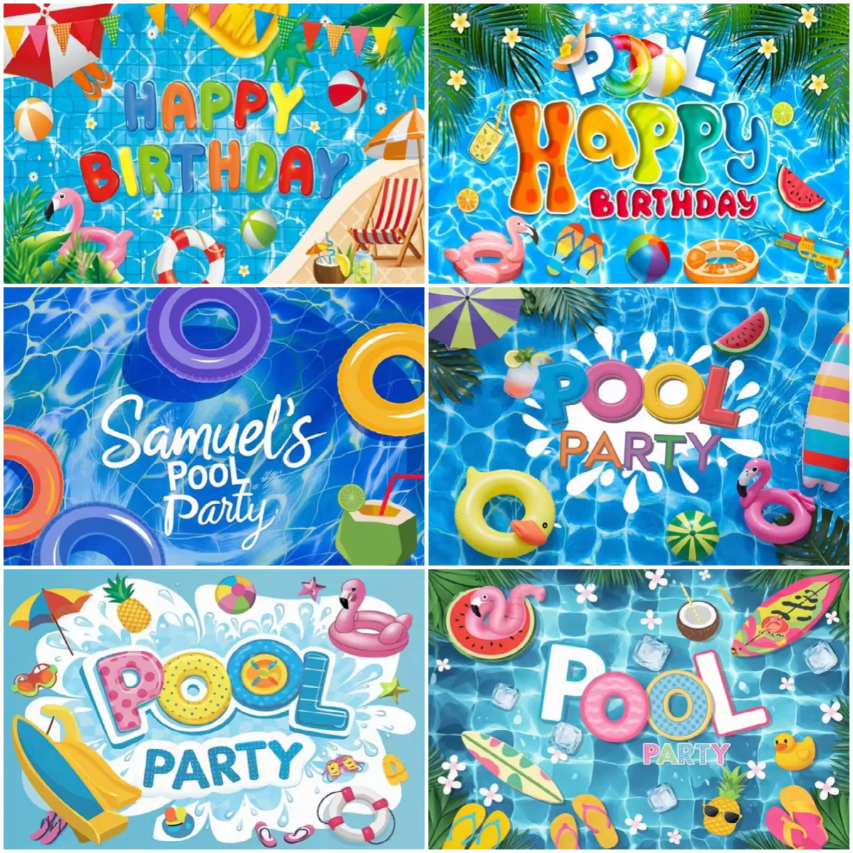 Décorations de fête d'anniversaire sur le thème de la piscine pour l'été