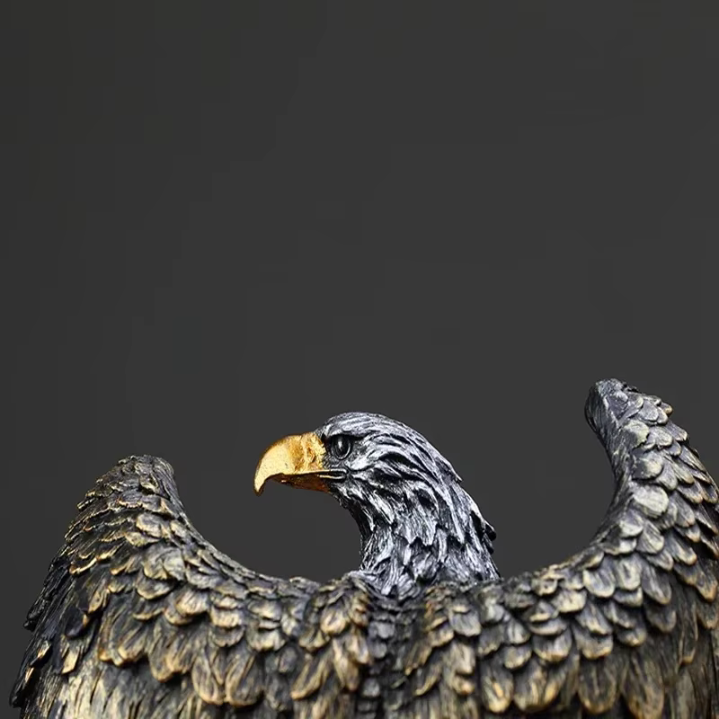 Statue d'aigle en résine, décoration de maison, Statue de bureau, symbole de pouvoir de la liberté de la richesse, cadeau de vacances d'anniversaire