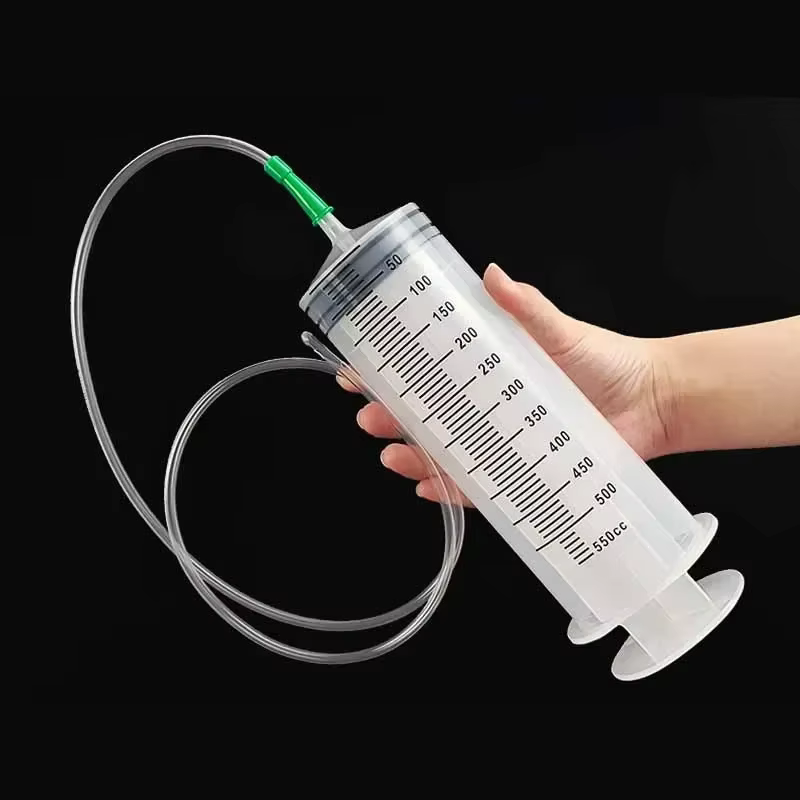 Seringue à grande capacité de vide 100/200/300/500 ml, seringue réutilisable, pompe à huile avec tuyau de 1 m, pompe de dosage pour l'alimentation des animaux de compagnie