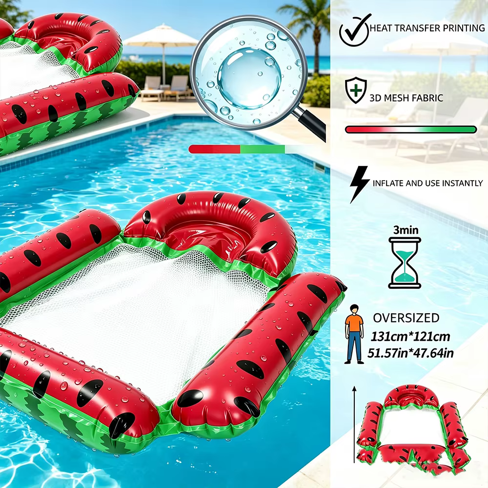Matelas flottant gonflable 4 tubes en maille avec dossier pliable