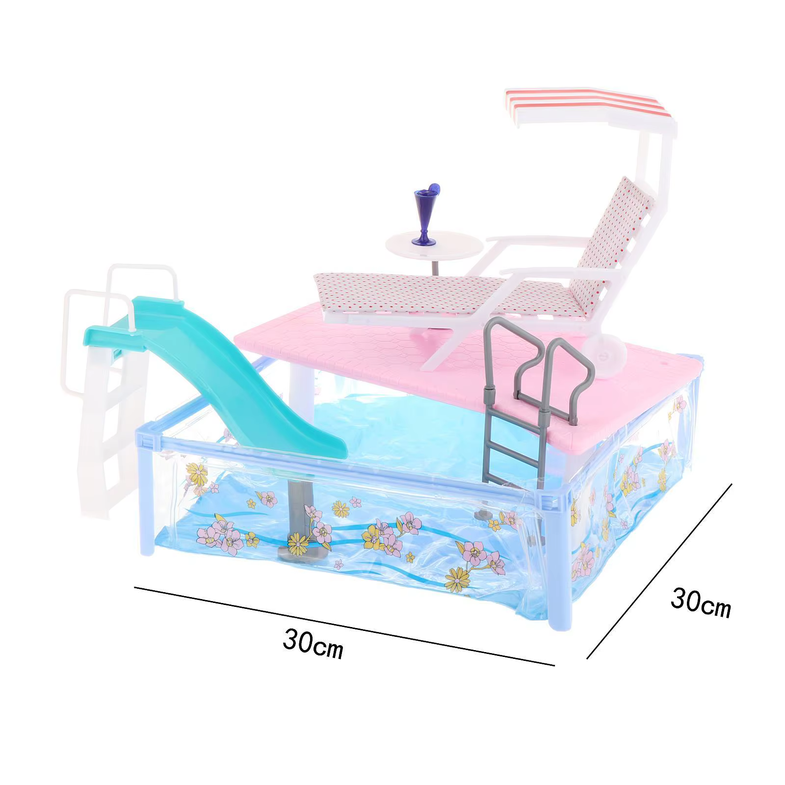 Ensemble de jeux de piscine avec toboggan