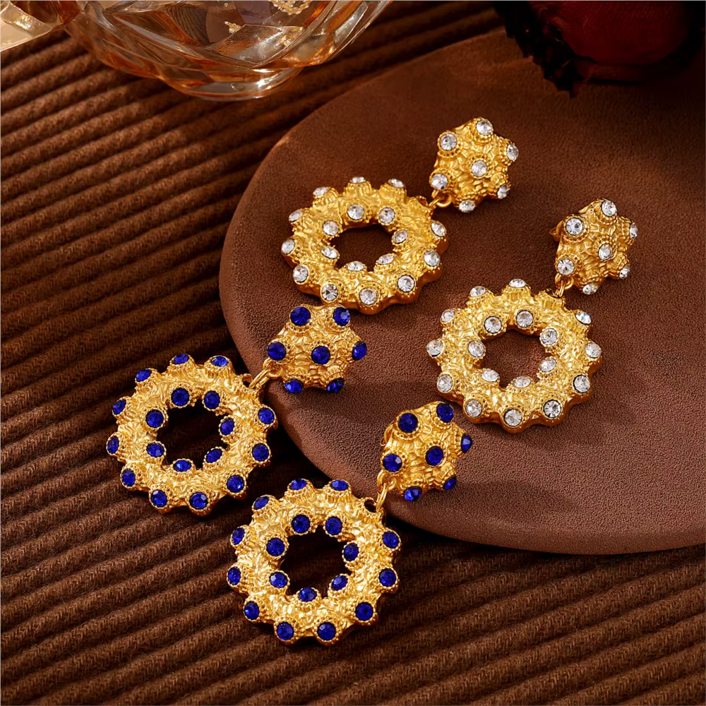 Ensemble de boucles d'oreilles pendantes en acier inoxydable avec biscuits pour femme, plaqué or 18 carats, breloque pour femme, colliers de la présidence