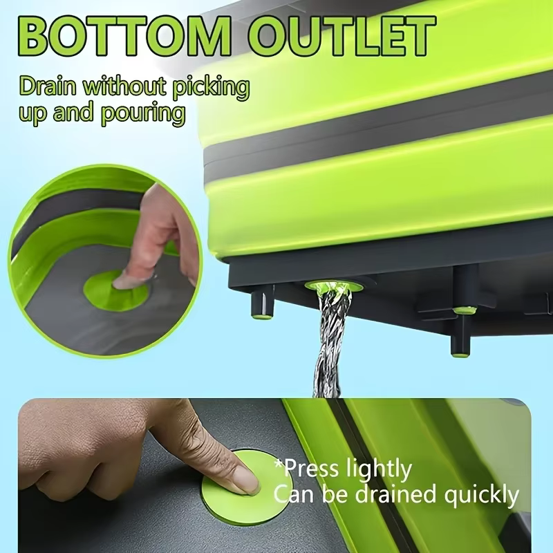 Bassin pliable portable et peu encombrant avec évier intégré et fonction de rangement - Idéal pour le camping en plein