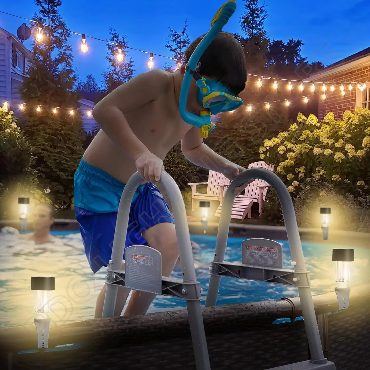 1/2/4/6/8/10 pièces cadre de lumière de piscine solaire au sol