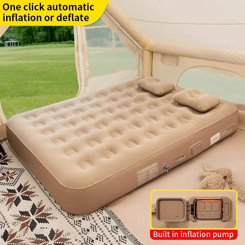 Nouveau matelas pneumatique pompe intégrée tapis auto-gonflant coussin tente extérieure lit gonflable Double