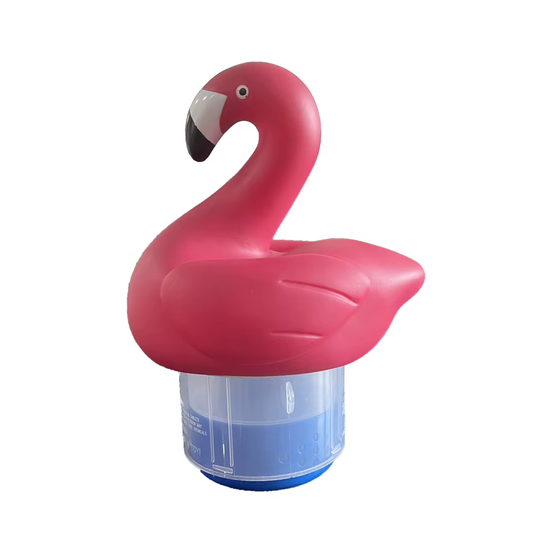 Distributeur de chlore flottant en forme de flamant rose pour piscine