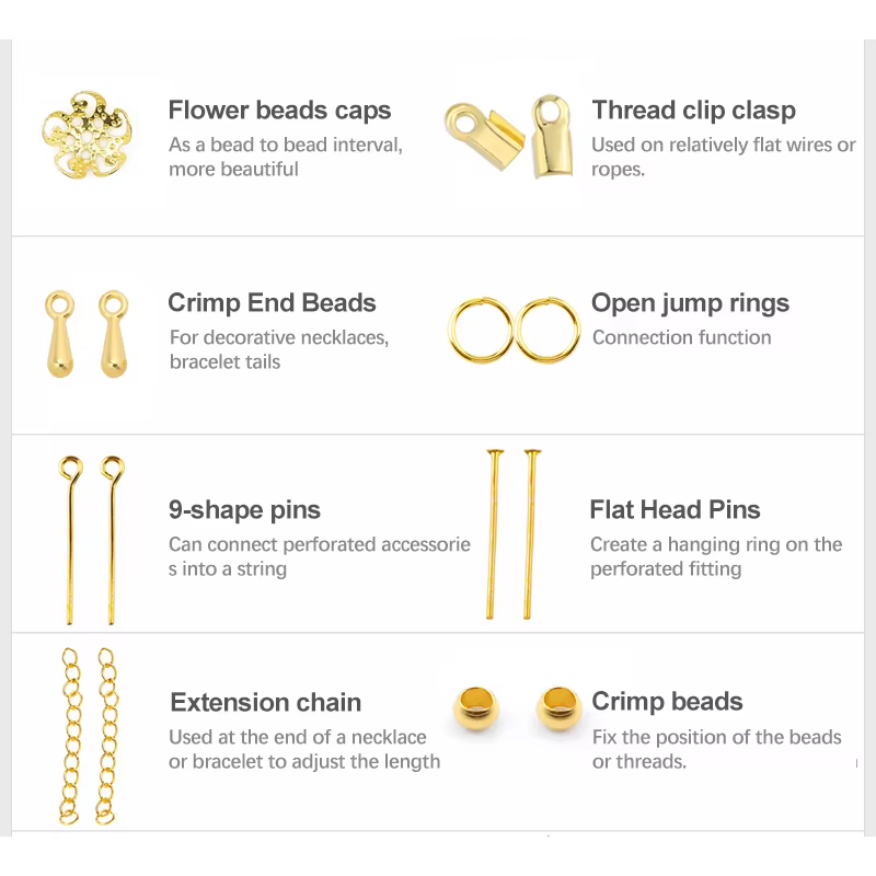 Chaîne en alliage d'acier inoxydable, matériaux de fabrication de bijoux, fermoir de boîte pour fournitures de fabrication de bracelets, boucles d'oreilles, bijoux et accessoires