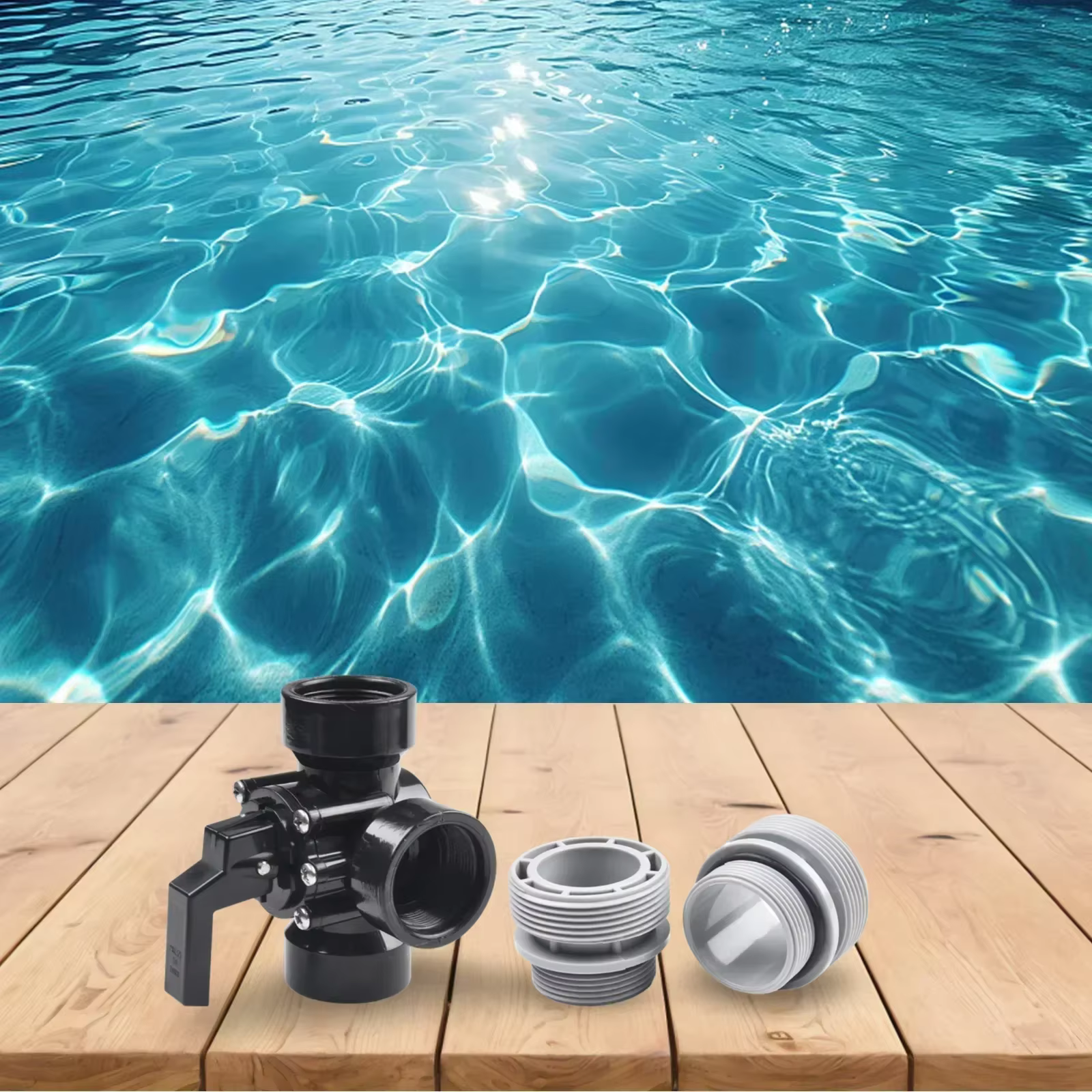 Raccord de tuyau de piscine, contrôle de Valve de piscine à 3 voies, déviation du débit d'eau, mélange de sortie barbelée droite, débit d'eau efficace