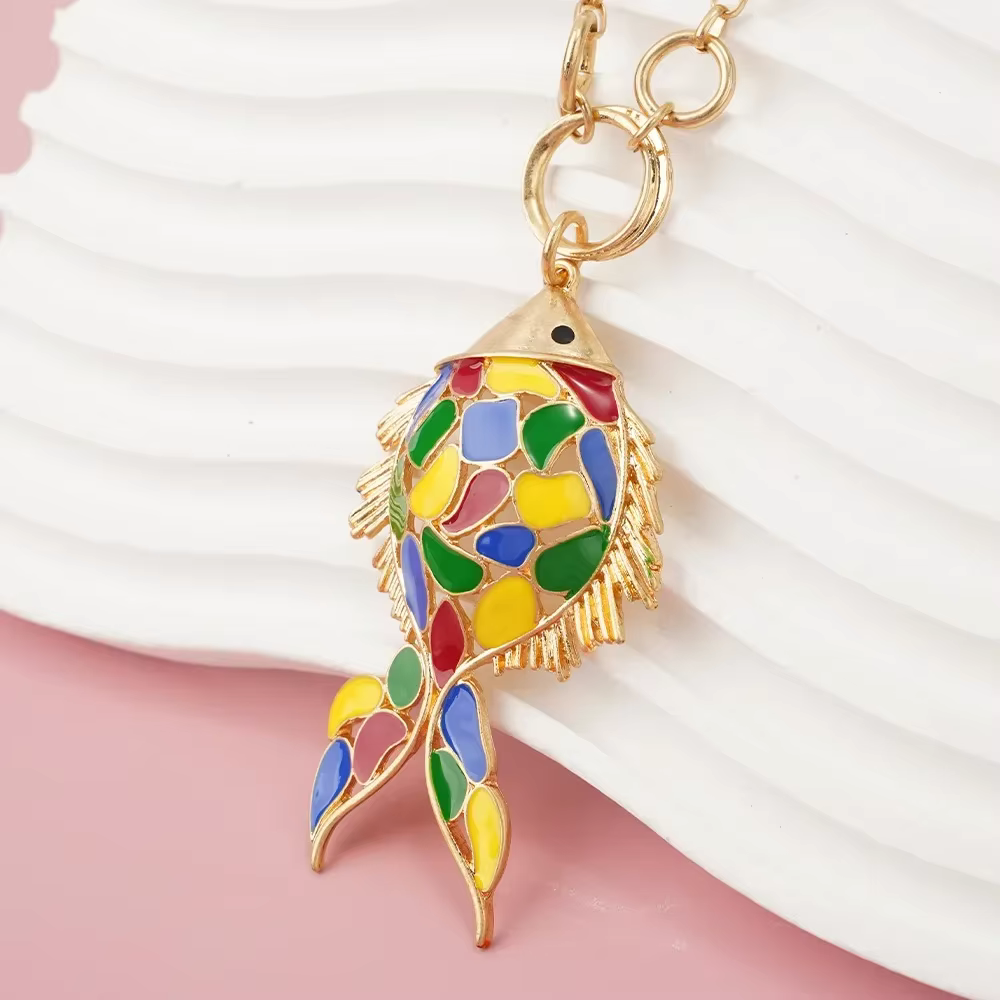 Collier poisson en acier inoxydable, accessoires à la mode, pendentif document, style bohème, livraison gratuite