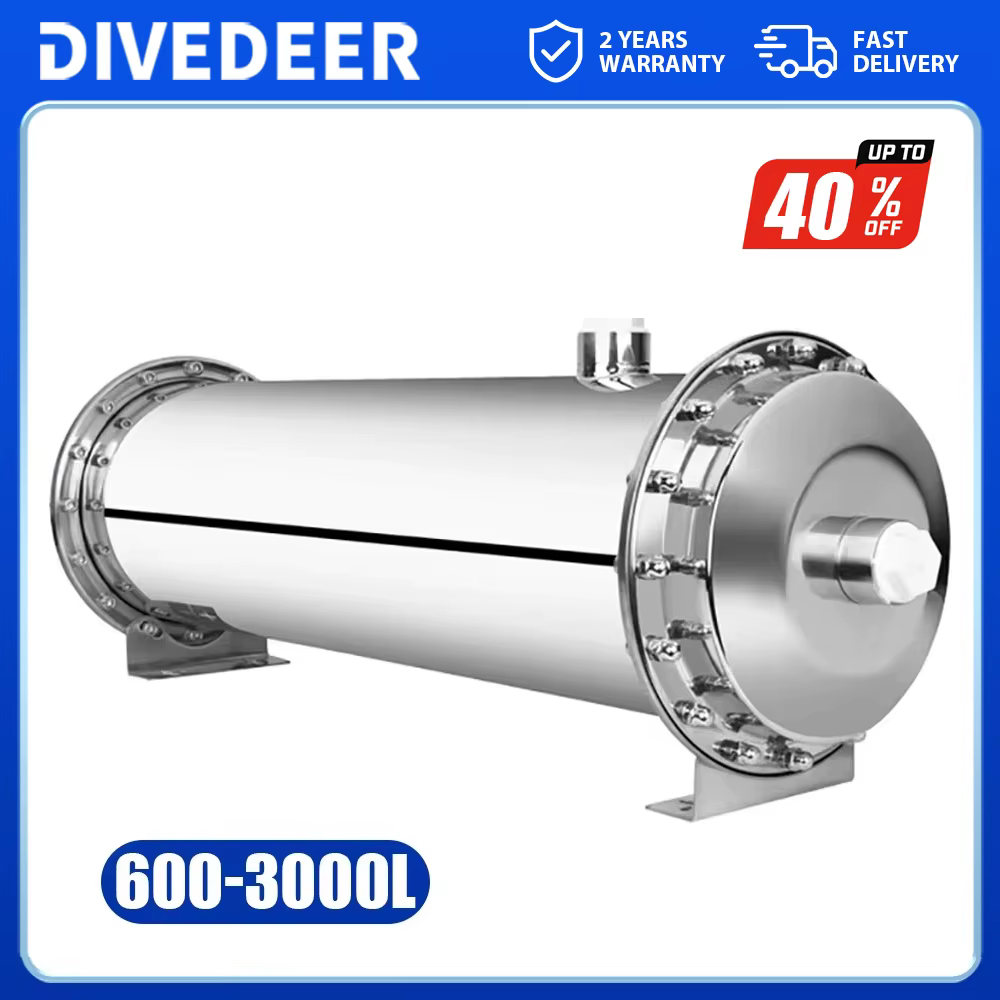 Filtre à eau DIVEDEER 3000L/h en acier inoxydable