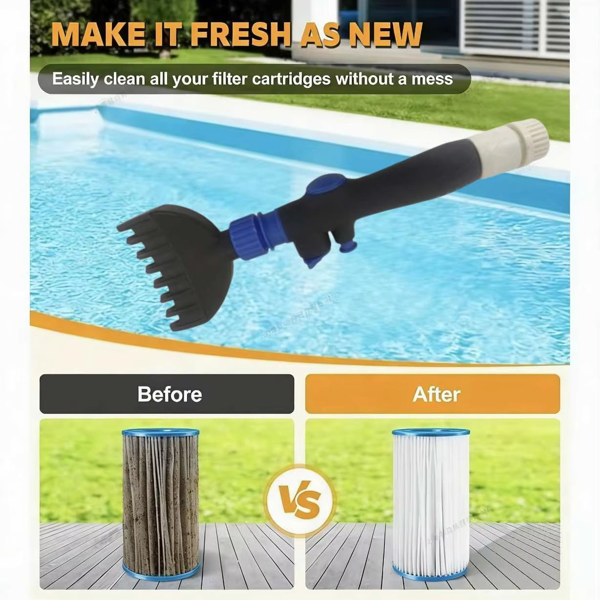 Nettoyeur de filtre de piscine robuste