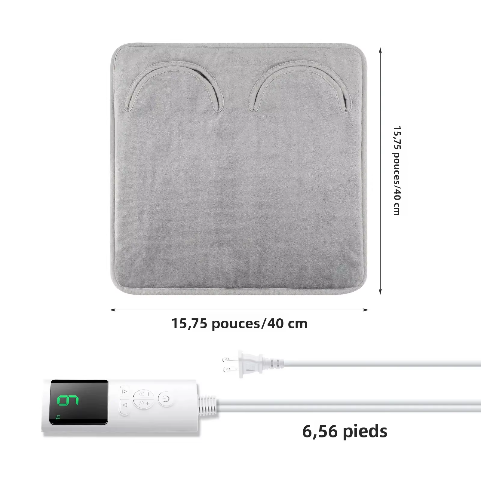 Tapis Chauffe-Pieds Électrique, 9 Niveaux de Chaleur et 4 Minuteries, Coussin Doux Lavable et Pliable pour Sous le Bureau, Maison et Hiver