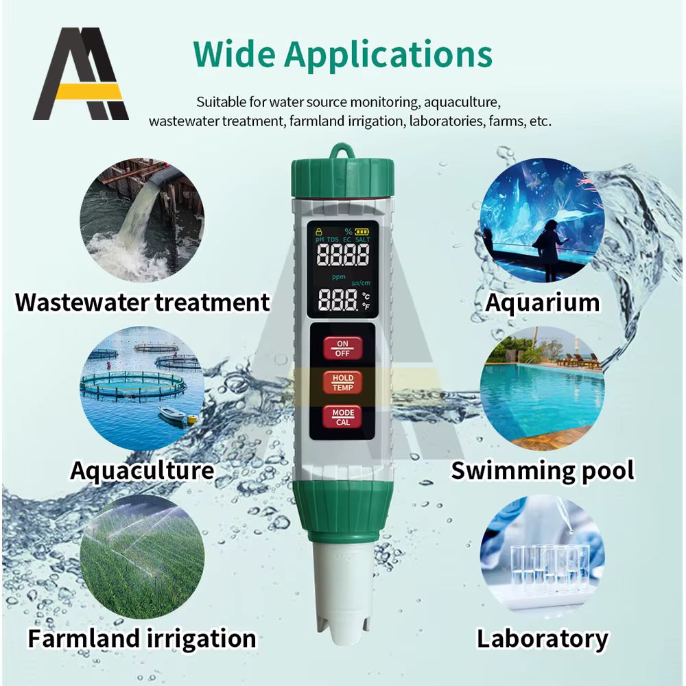 Testeur multifonctionnel de qualité de l'eau 5 en 1