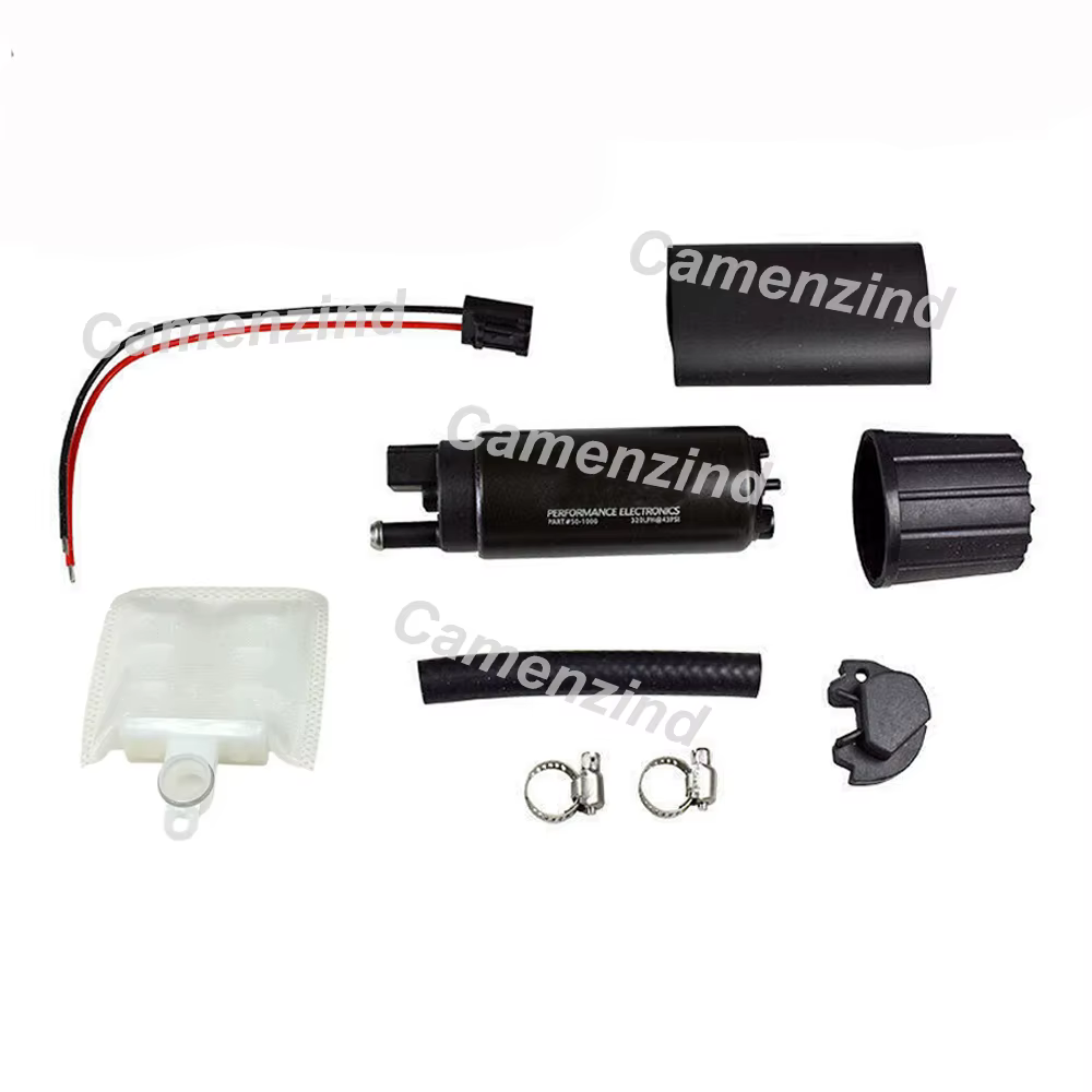 Pompe à carburant EFI haute performance pour éthanol (EMethanol) 340LPH 50-1000 + Kit d'installation et autocollant jaune