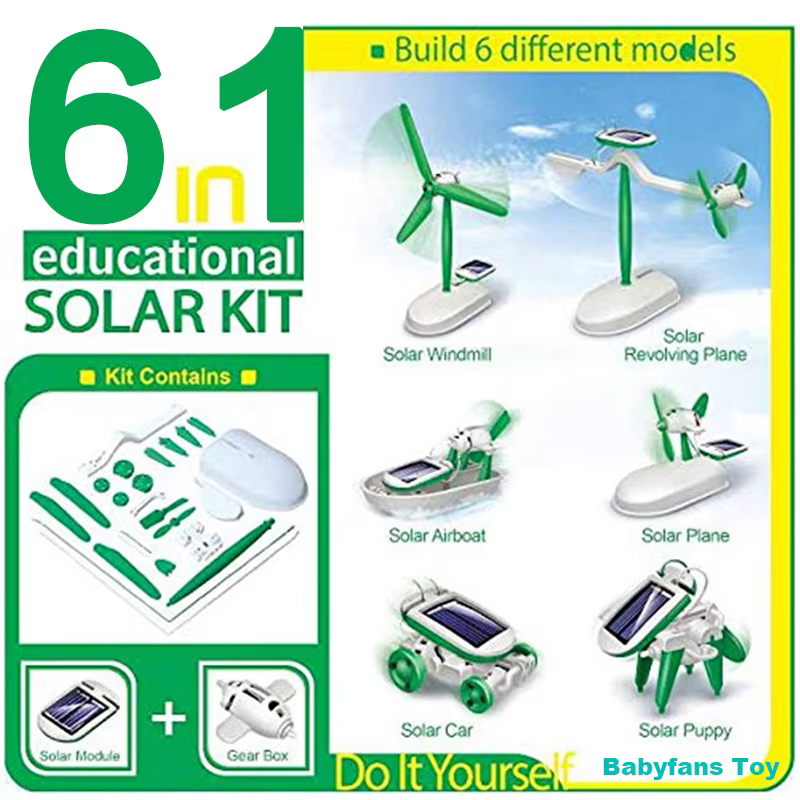 Kit robotique solaire 6 en 1 pour enfants, bricolage, voiture électrique, cadeau pour garçons, jouets pour enfants, nouveau, 62