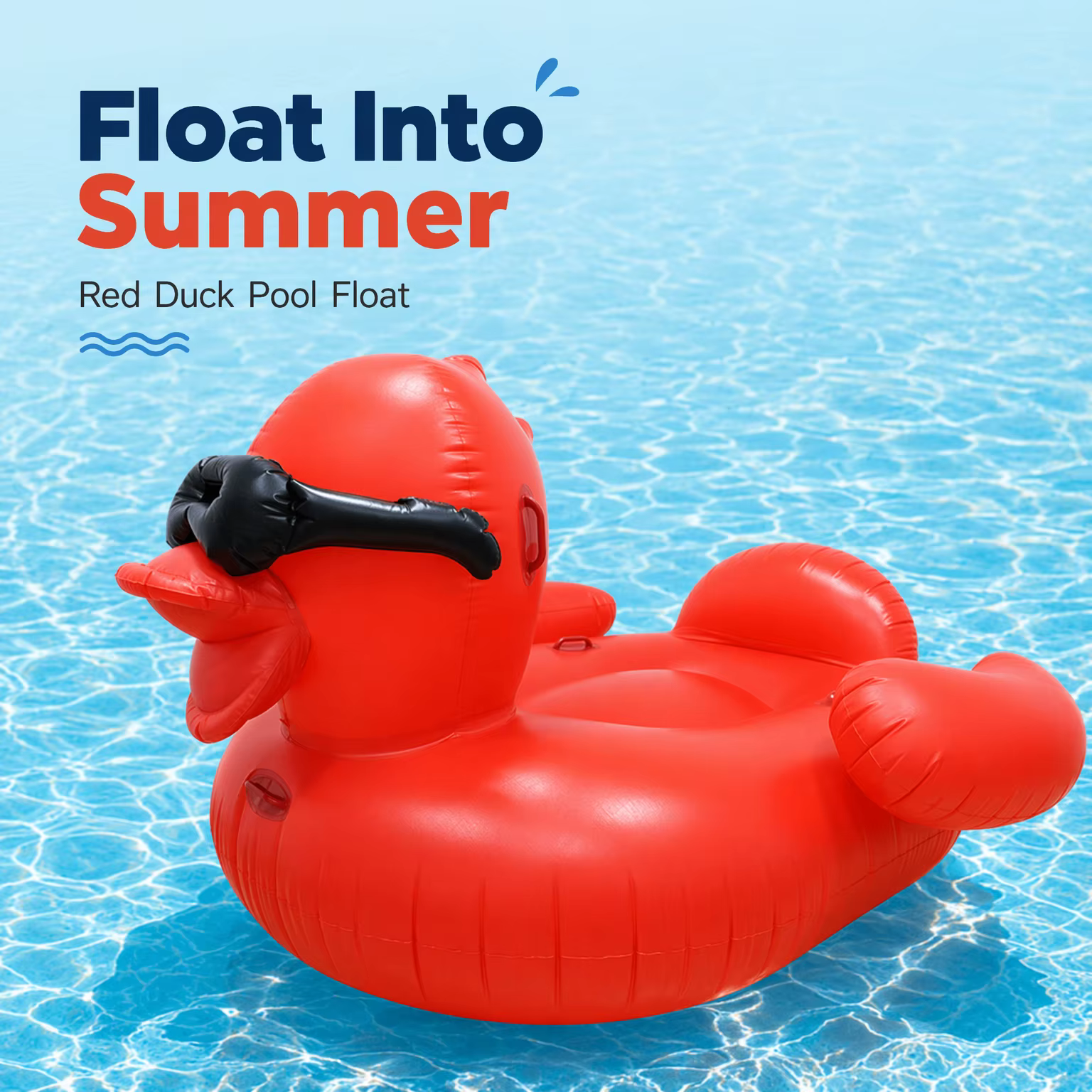 Grande flotteuse gonflable en forme de canard rouge pour piscine