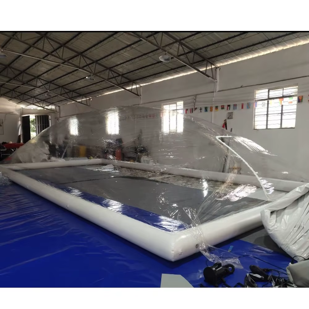 Couverture de piscine gonflable transparente pour usage commercial extérieur