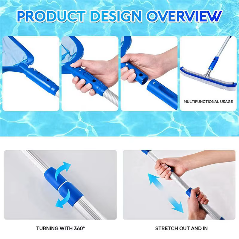 Épuisette de piscine AB94-1 PCS avec manche à 3 sections