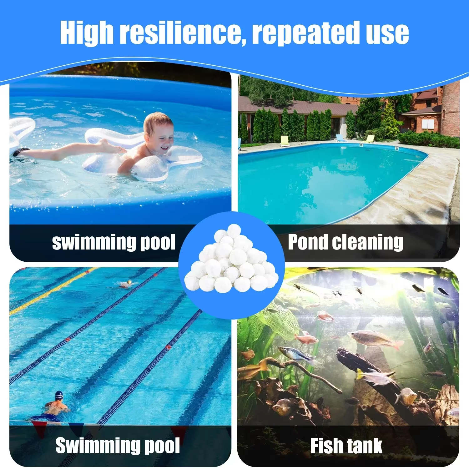 Boules filtrantes durables pour piscine