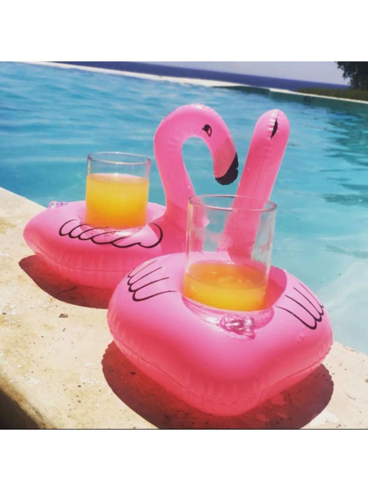 Porte-gobelet gonflable Flamingo Cowijk pour piscine et fête