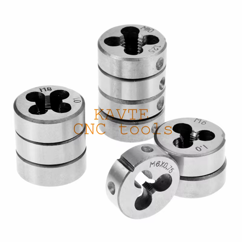 Matrice ronde dure en acier allié, filetage métrique, main droite, M2 M2.5 M3 M4 M5 M6 M7 M8 M9 M10 M12 M14 M15 M16, 1 pièce
