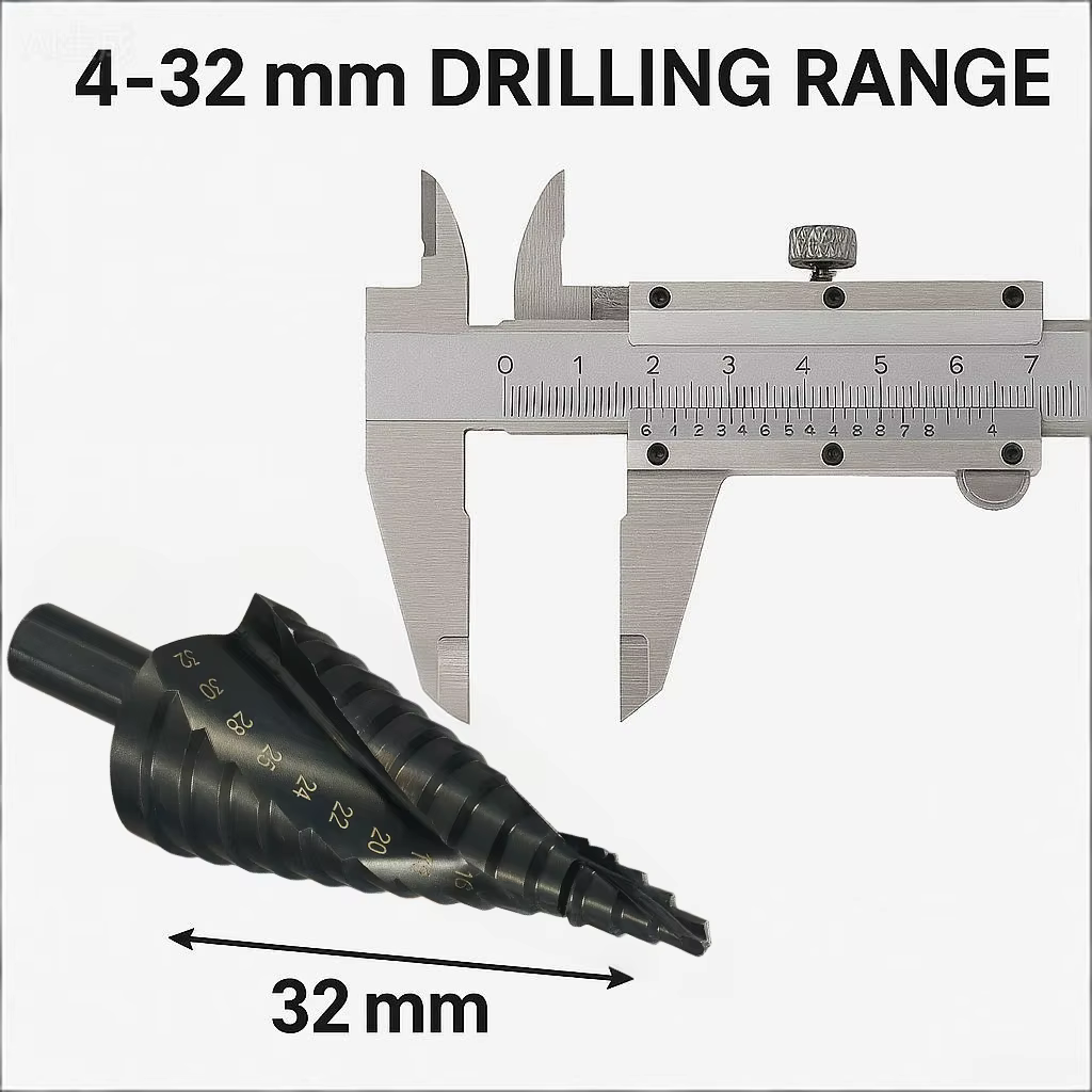 HSS Cobalt étape foret 4-32mm spirale cône Bit Triangle tige métal bois forage alésoir haute vitesse acier bricolage outil