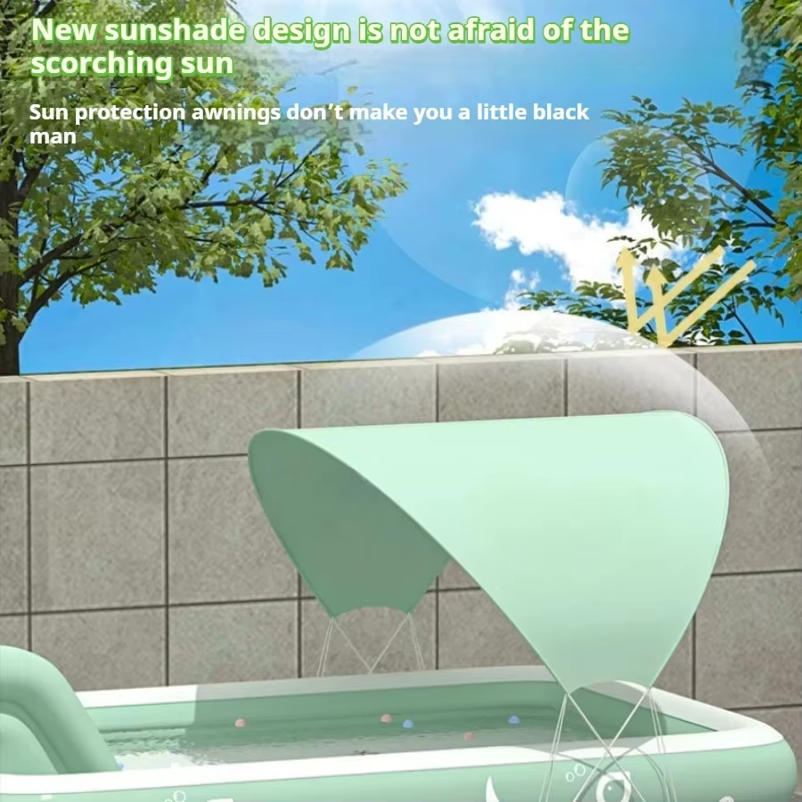 Piscine gonflable avec toboggan aquatique pour jardin arrière-cour