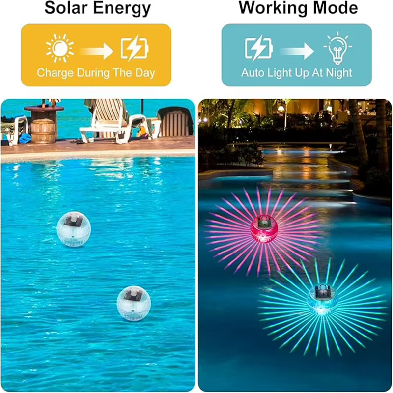 Lampe solaire flottante LED pour piscine