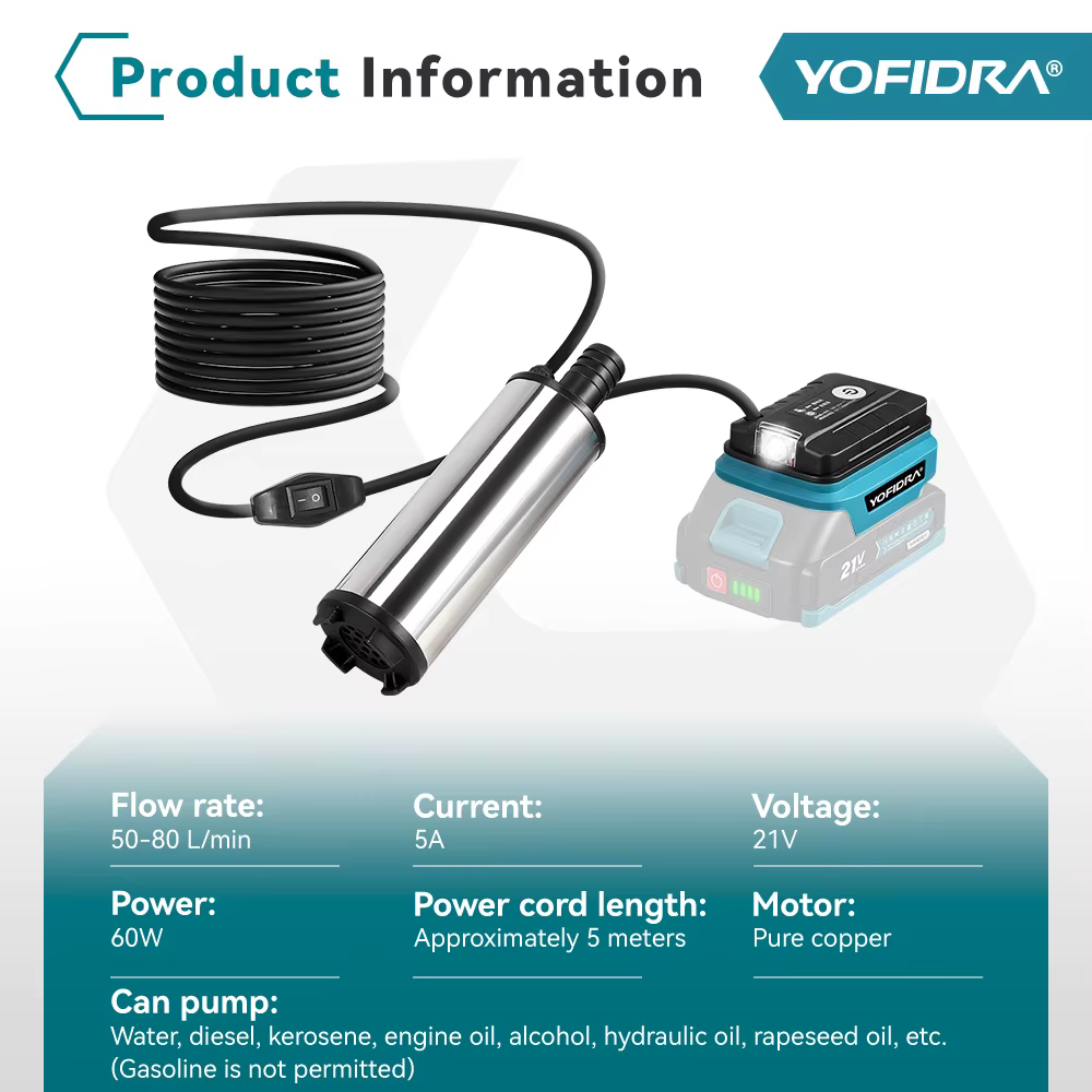 YOFIDRA 50-80L/min pompe à eau électrique 60W