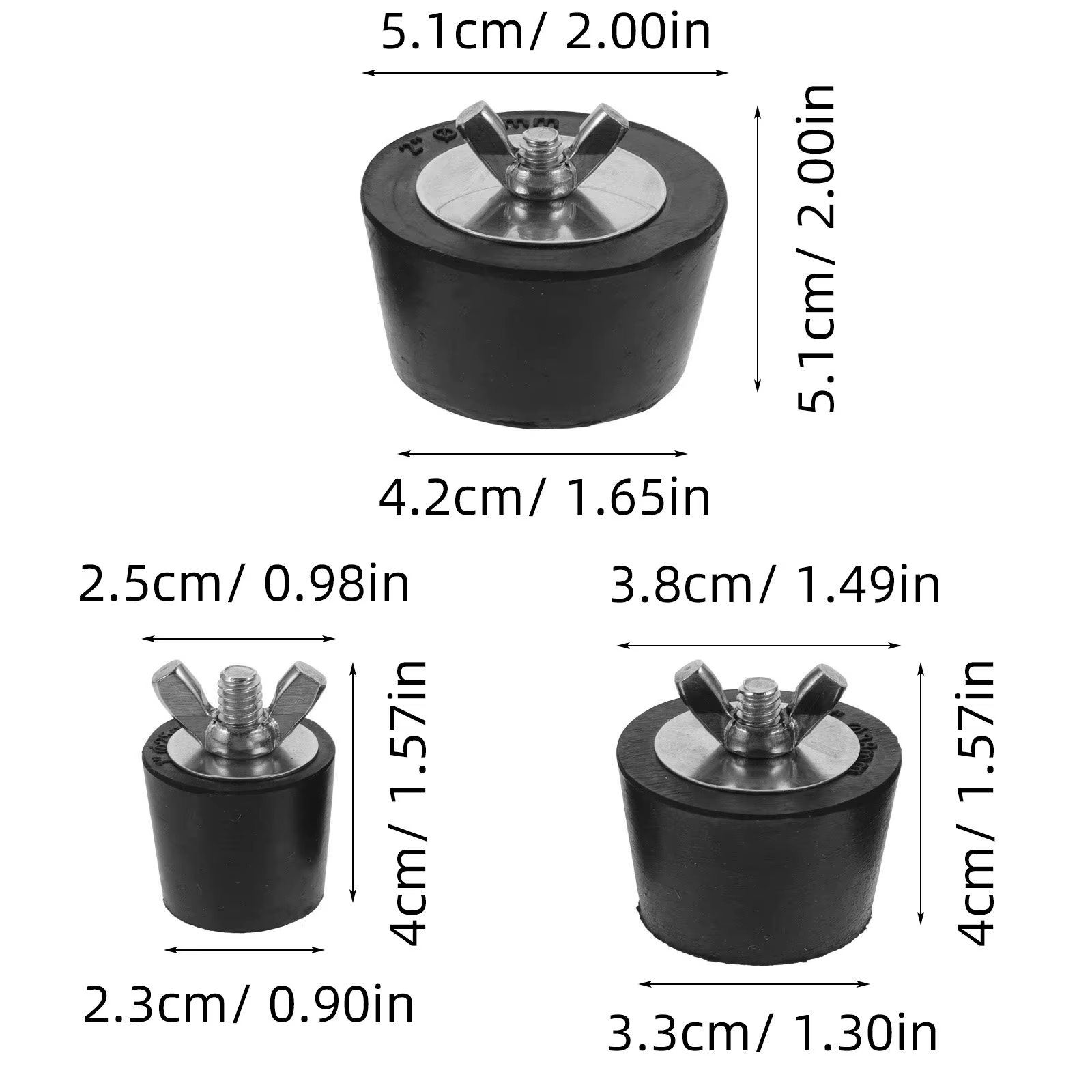 Lot de 3 bouchons en caoutchouc robustes pour piscine