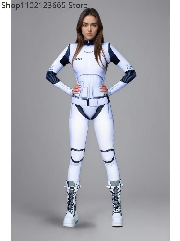 Cyber pour femmes ​ ​ Combinaison Robotique Futuriste Armure Cosplay Couple Soldat Spatial Costume de Scène Performance Fête Moulante 2026