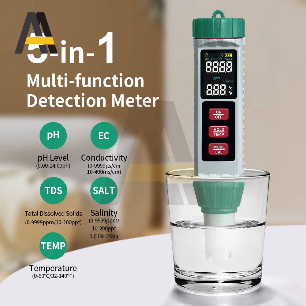 Testeur multifonctionnel de qualité de l'eau 5 en 1