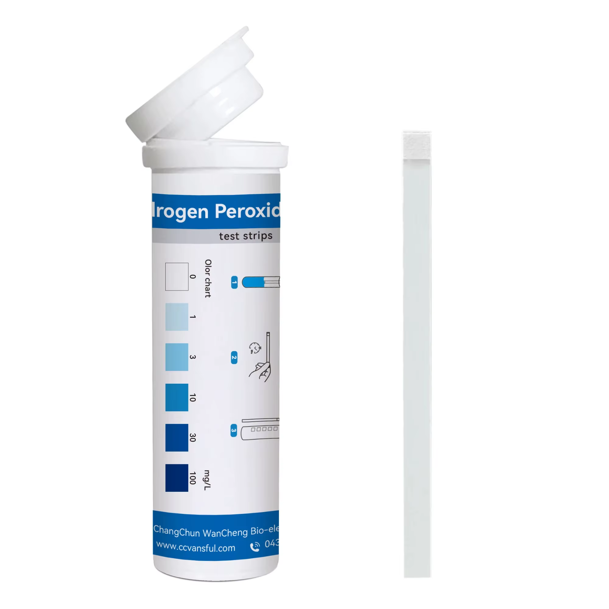 Bandes de test pour l'eau au peroxyde d'hydrogène H2O2 0-100Mg/L pour piscine