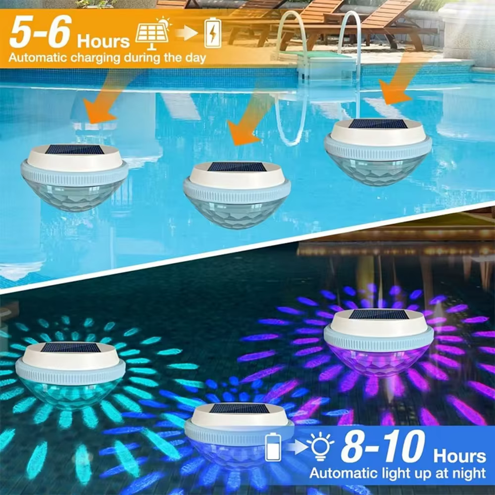 Éclairage solaire flottant pour piscine