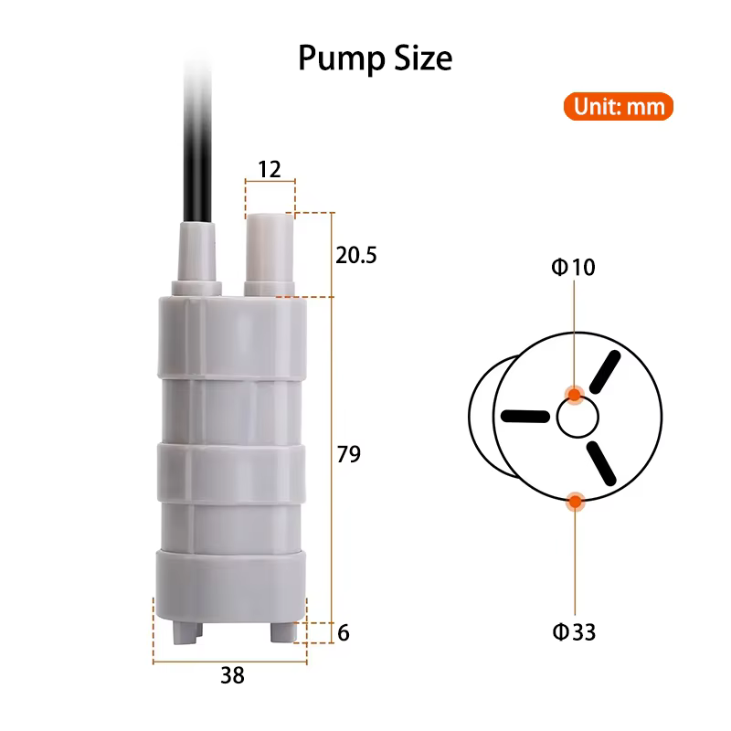 Pompe à eau Submersible 600L/H DC 12V