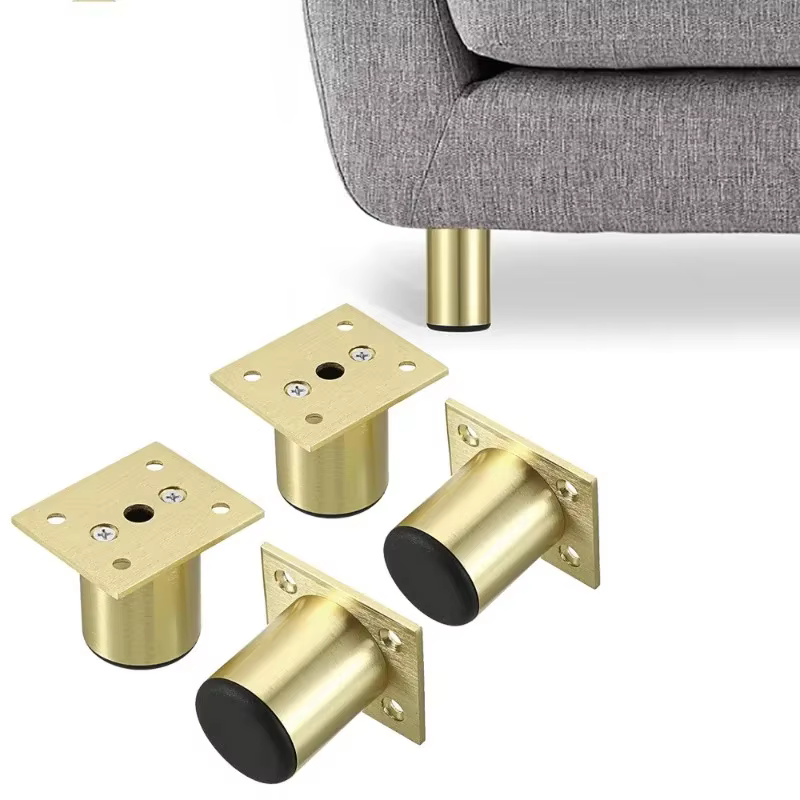 Pieds de meubles en alliage d'aluminium - Pieds de canapé ronds réglables, pieds de meubles pour armoire, bureau, table, chaise