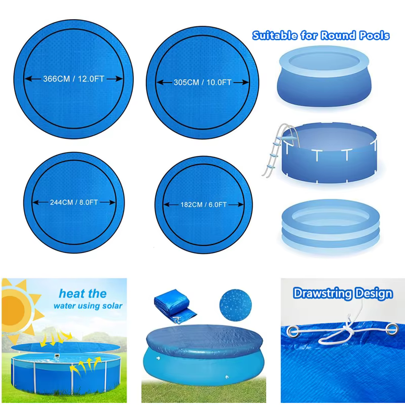 2025 couvertures de piscine rondes solaires piscines au-dessus du sol protecteur de couverture