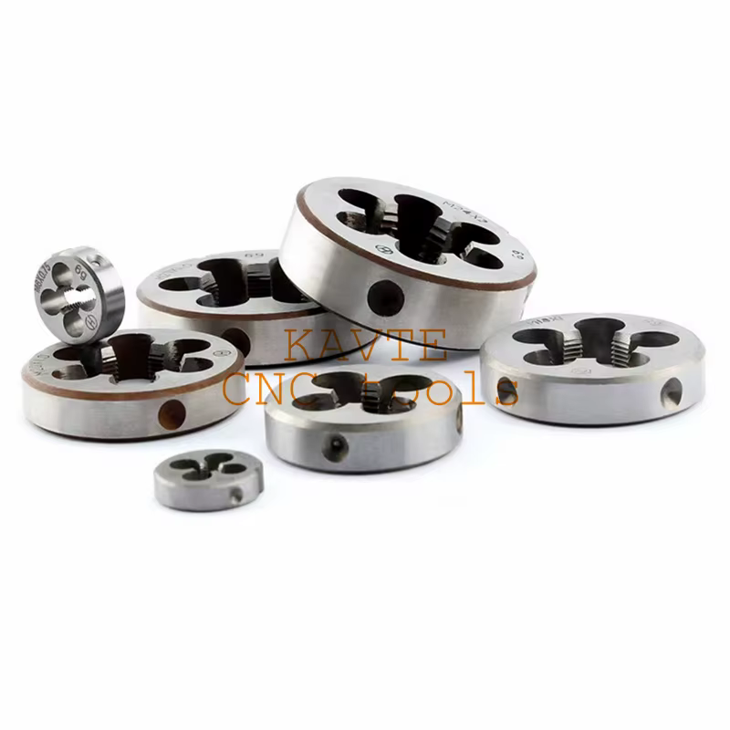Matrice ronde dure en acier allié, filetage métrique, main droite, M2 M2.5 M3 M4 M5 M6 M7 M8 M9 M10 M12 M14 M15 M16, 1 pièce