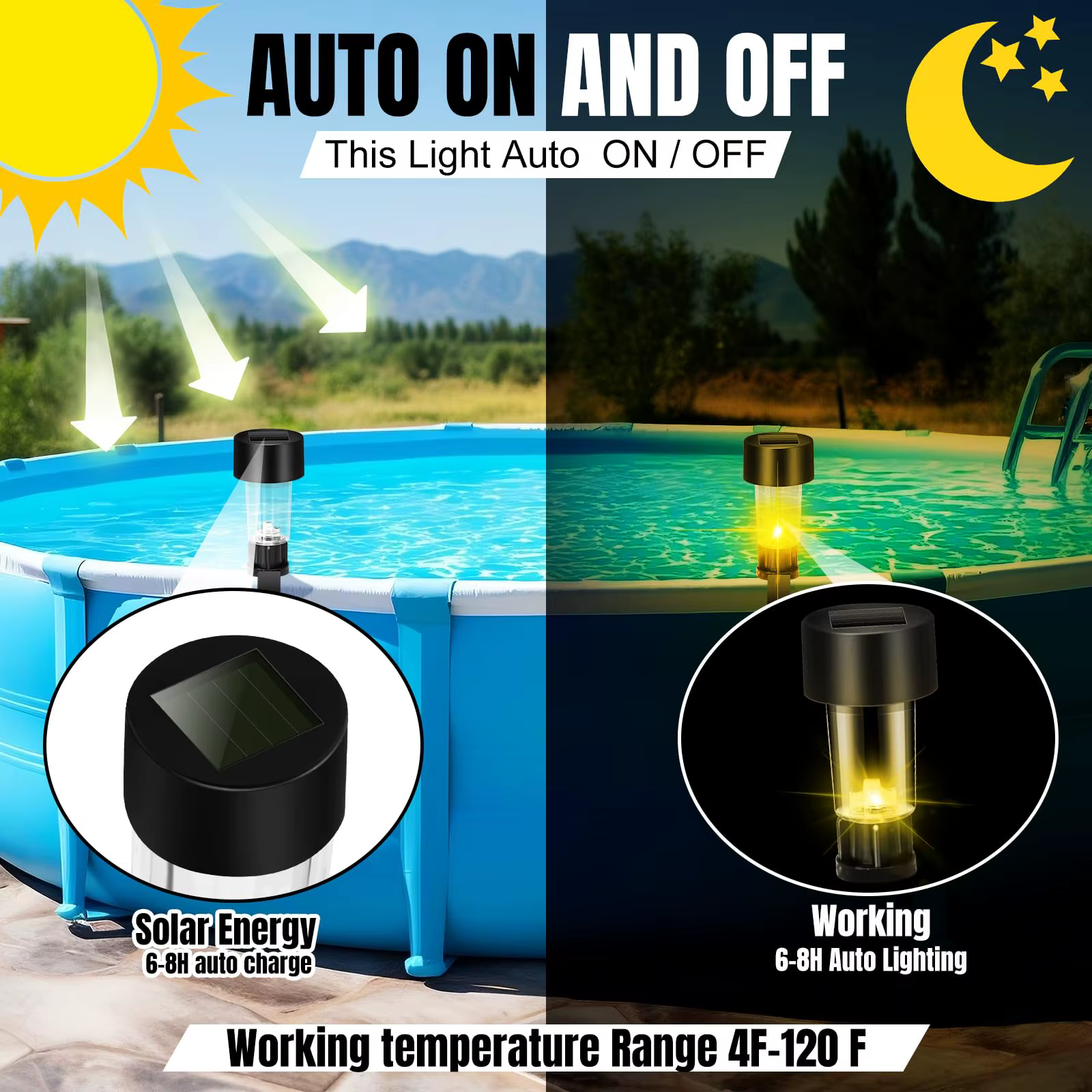 Lampes solaires de piscine 6 pièces