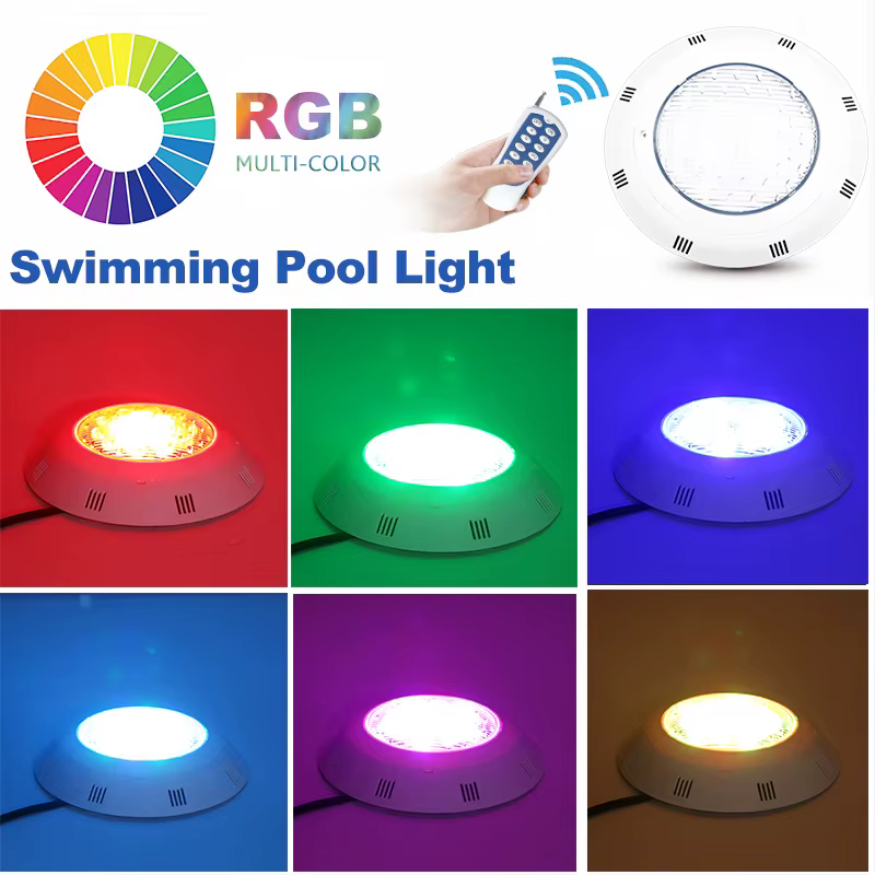 Lumière de piscine 18/24/36/45W avec télécommande RGB multicolore LED extérieure sous-marine AC12V IP68 lampe étanche