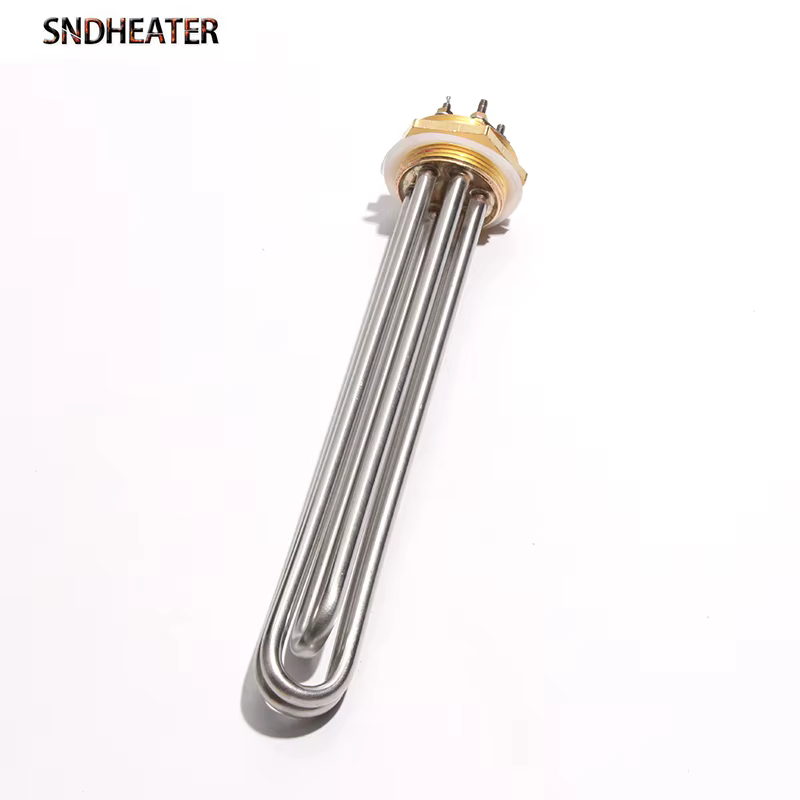 SNDHEATER chauffe-eau électrique DN32 DN40 DN50 élément chauffant par Immersion SUS304 220V Booster tubulaire 3KW 4.5KW 6KW 9KW 380V 12KW