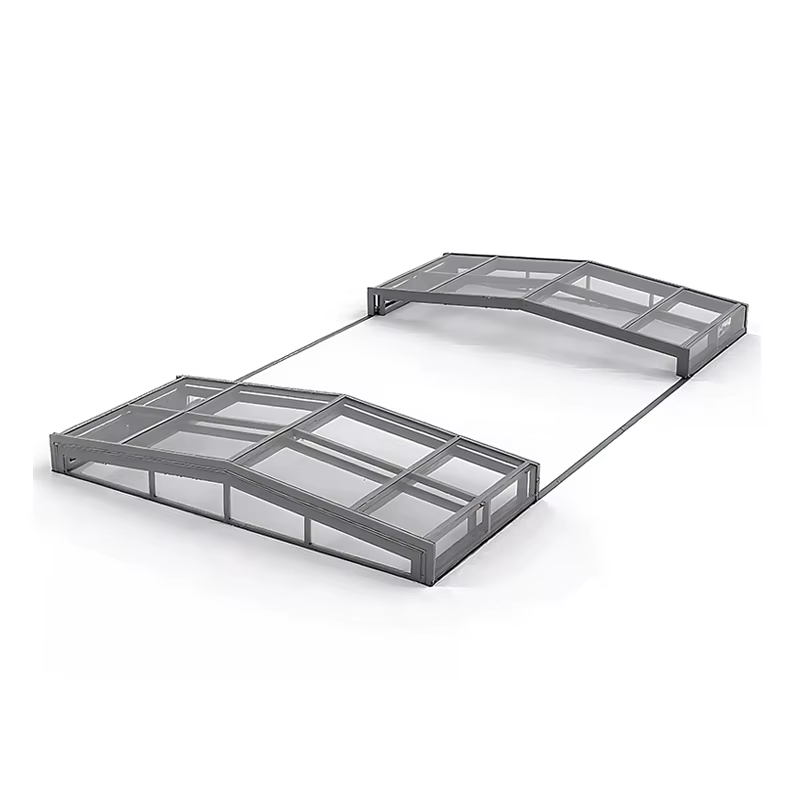 Couverture de piscine télescopique en aluminium sur mesure