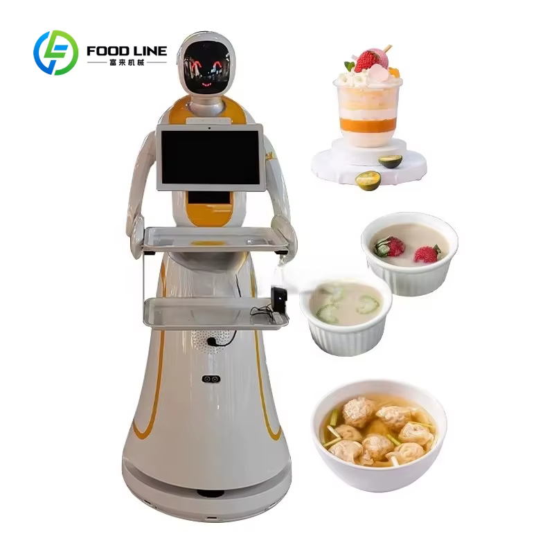 Robot humanoïde intelligent électrique commercial personnalisé / Robot de livraison de nourriture pour restaurant