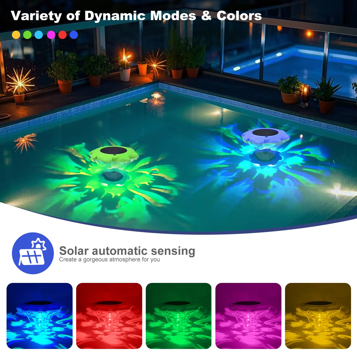Lampe solaire pour piscine