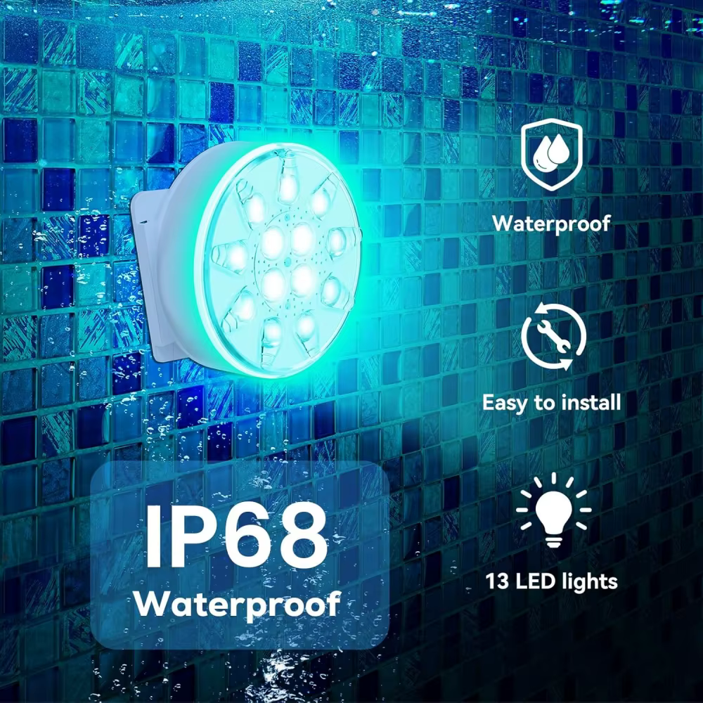 Lumières de piscine rechargeables IP68