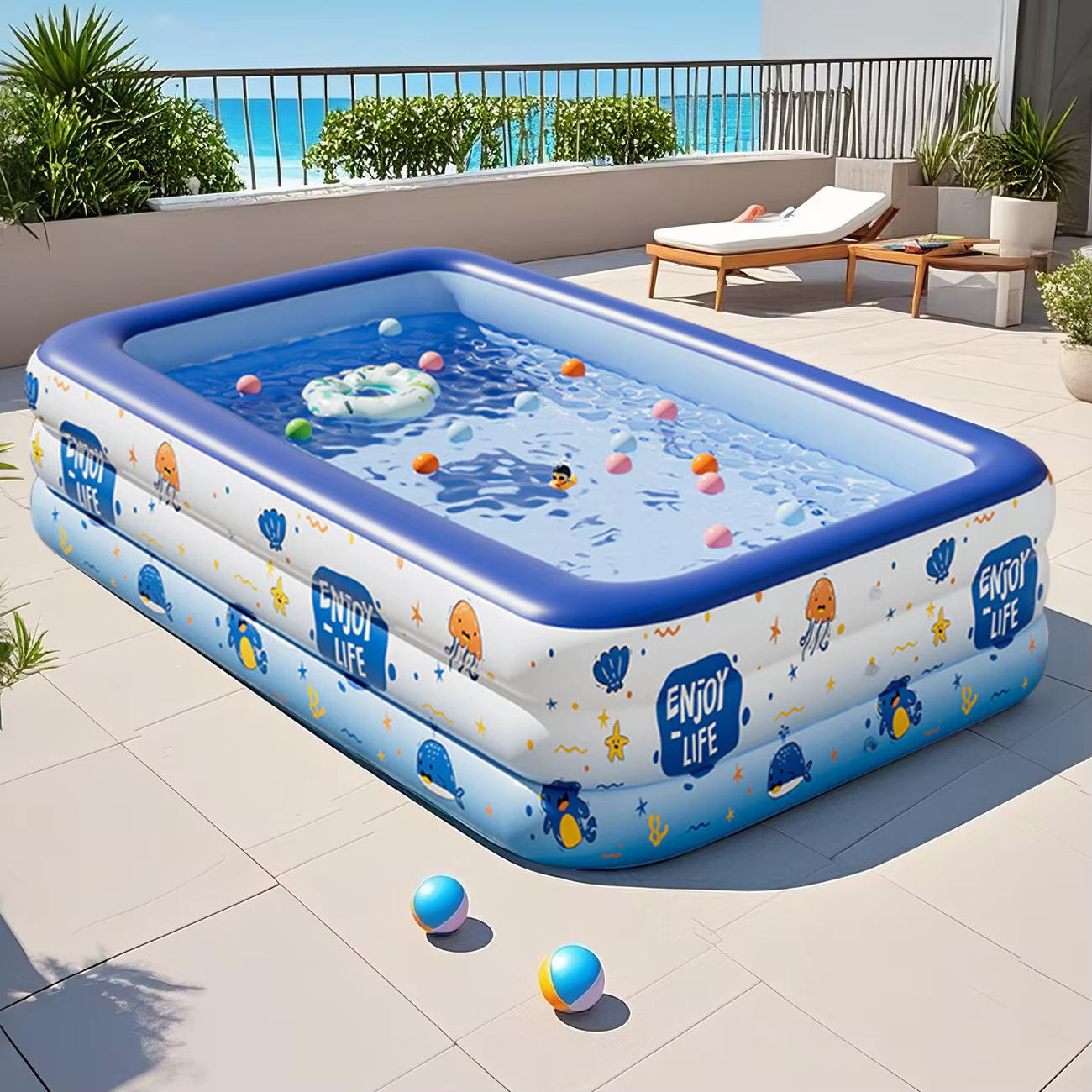 Grande piscine gonflable 1 pièce