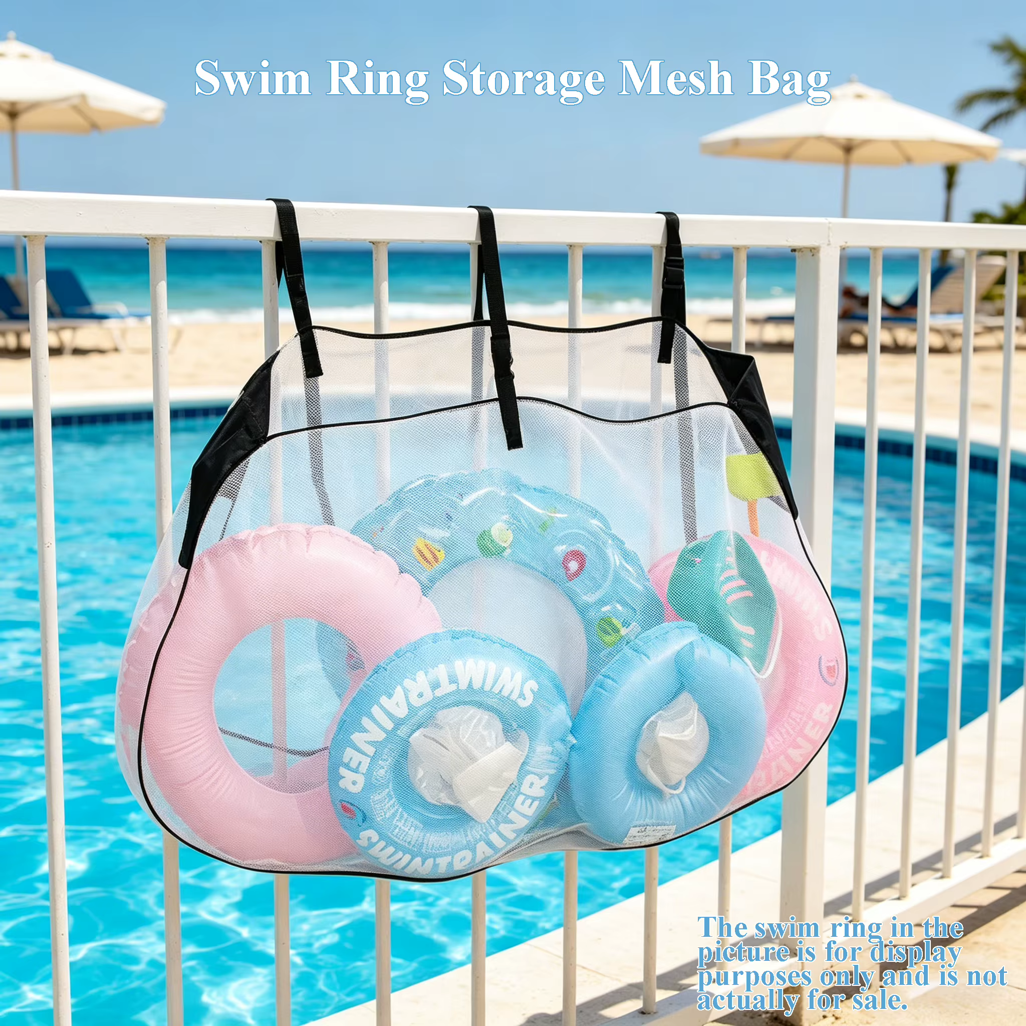 Sac filet de protection extra-large pour piscine – Sac de rangement extérieur de grande capacité