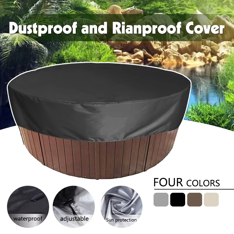 Couverture de baignoire ronde extérieure Anti-Uv Spa bain à remous housse Anti-poussière pliable protection solaire