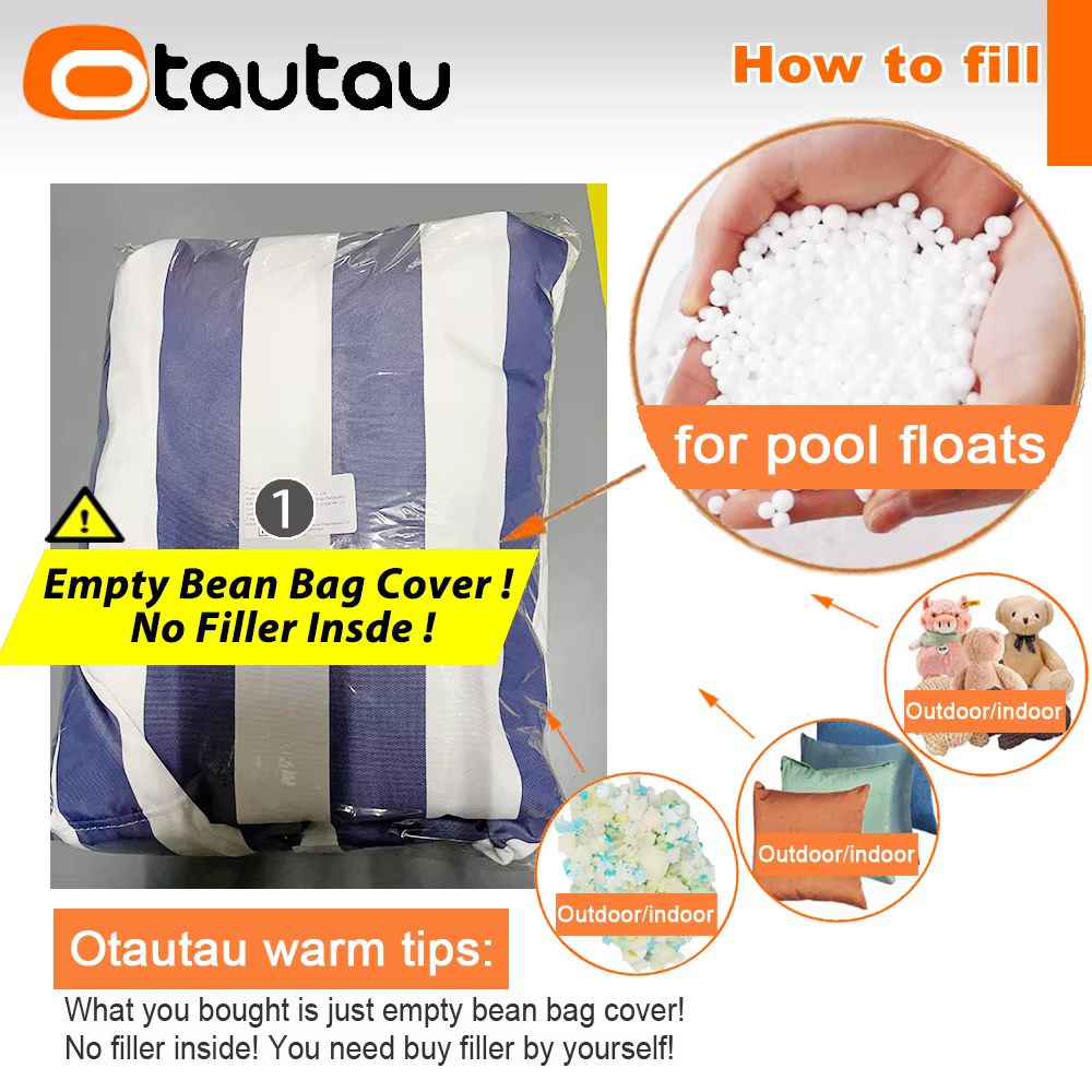 OTAUTAU 140x180 cm Housse de pouf flottante pour piscine DD096【Pas de remplissage! Besoin d'acheter