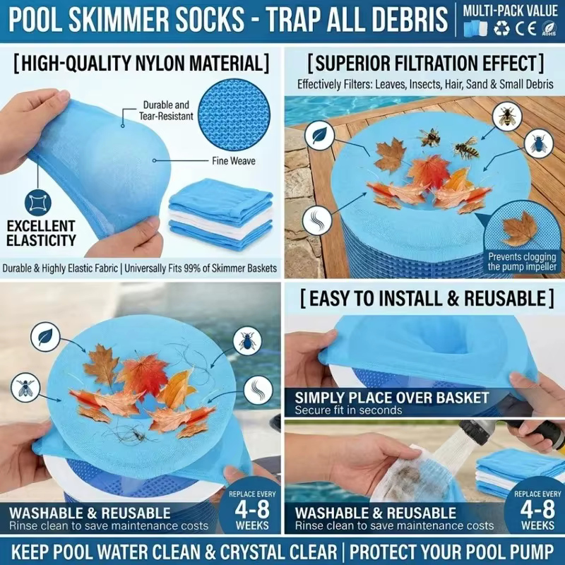 Sac filtrant réutilisable pour piscine